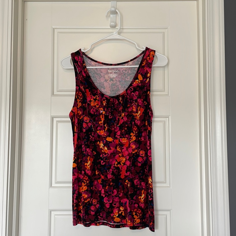 Merona floral ruffle top